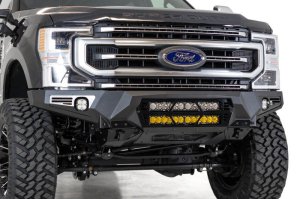 Ford F350 Bumper - Front - Addictive Desert Designs - Bomber - Hammer Black with Satin Black Panels - `17-`20